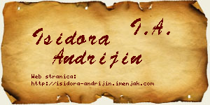 Isidora Andrijin vizit kartica